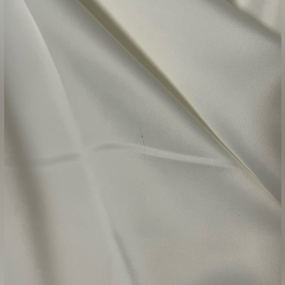 Elegant Satin White A-Line Side Slit Maxi Dress - Picture 12 of 12